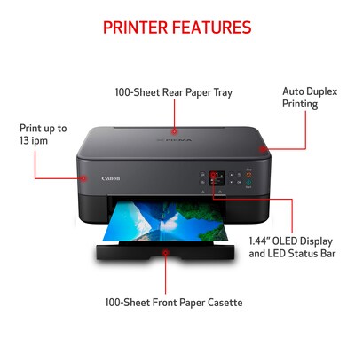 Canon PIXMA TS6420a Wireless Color Inkjet Printer, All-In-One, Print, Scan, Copy (TS6420A BLACK)