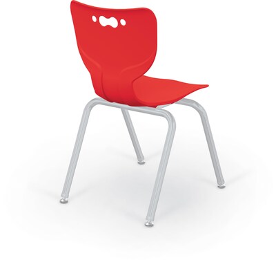 MooreCo 18 Hierarchy Student Chair with 4 Legs, Red/Platinum Base (703673561976)