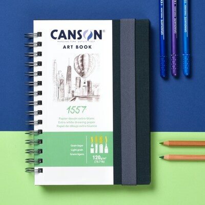 Canson Artist Series 1557 5.8 x 8.3 Spiral Bound Drawing Sketch Book, 50 Sheets/Book (MCX31200L008