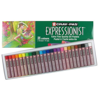 Sakura Cray-Pas Expressionist Oil Pastels, Assorted Colors, 25/Set, 2 Sets/Bundle (SAKXLP25-2)