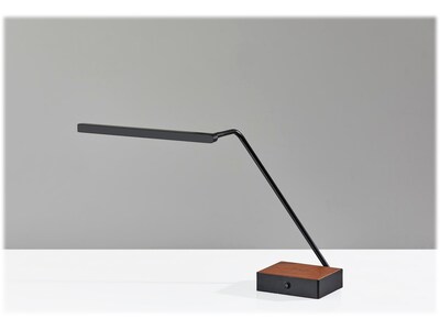 Adesso Sawyer LED Desk Lamp, 24.5", Black/Camel Brown (3039-01)