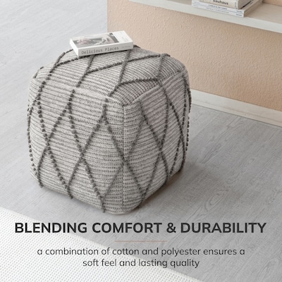 Anji Mountain Atlas Natural Fabric Rectangular Pouf Ottoman (AMBPF099-1917)