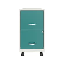 Space Solutions SOHO Smart File 2-Drawer Mobile Vertical File Cabinet, Letter Size, Lockable, Pearl