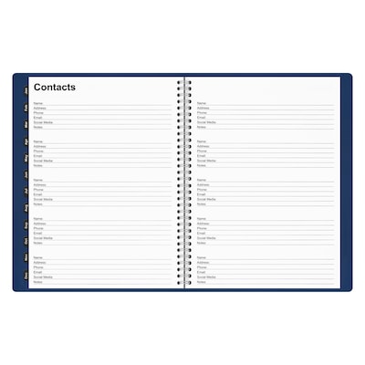 2027 Staples 8" x 11" Weekly & Monthly Appointment Book, Faux Leather Cover, Navy (ST58470-27)
