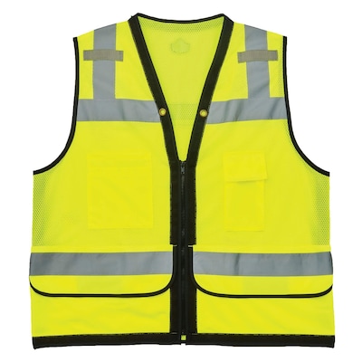 GloWear 8253HDZ Heavy-Duty Mesh Surveyors Vest, ANSI Class R2, 4XL/5XL, 1 pack (23329)