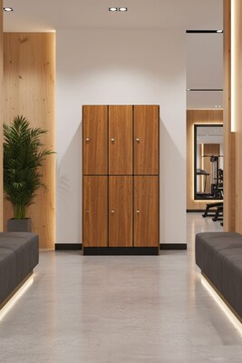 Alpine Industries 72 2-Tier 2-Column Storage Locker, Oak (701-O-2-MK)