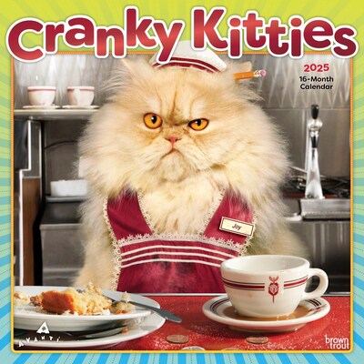 2025 BrownTrout Avanti Cranky Kitties  12" x 12" Monthly Square Wall Calendar (9781975479664)