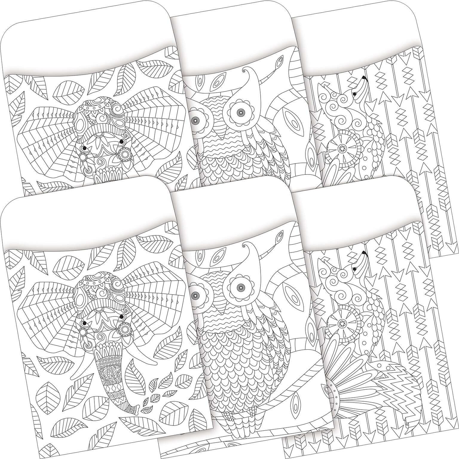 Barker Creek Color Me! Boho Peel & Stick Pockets, Multi-Design Set, 60/Set (BC3843)