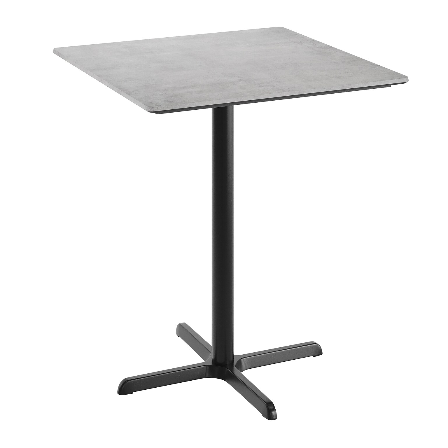 Flash Furniture Acadia Square Wooden Dining Table with X-Base, 36D x 36W, Gray Faux Concrete/Black Base (STSQ36CGT3030B)