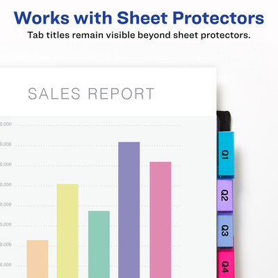 Avery Big Tab Insertable Plastic Dividers with 2 Pockets, 8 Tabs, Two-Tone Multicolor (11983)