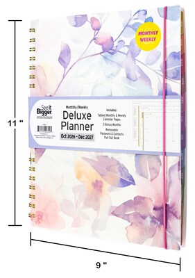 2026-2027 Overland Travelware 0.75" x 9.25" Calendar Year Weekly & Monthly Standard Planner, Paperboard Cover (90699)