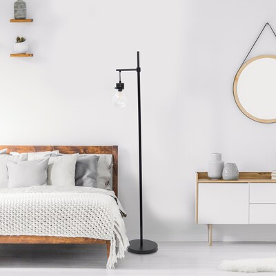 Lalia Home Black Matte Light Beacon Floor Lamp with Clear Glass Shade (LHF-5018-BK)