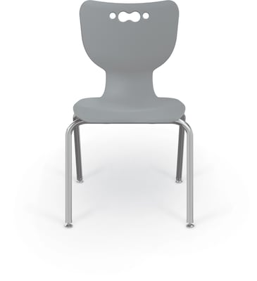 MooreCo 18" Hierarchy Student Chair with 4 Legs, Grey/Chrome Base (703673611138)