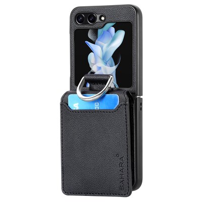 SaharaCase Indy Series Wallet Case for Samsung Galaxy Z Flip6, Scorpion Black (CP00592)