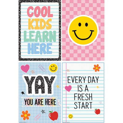 Teacher Created Resources 11" x 15-3/4" Cool for School Positive Sayings Small Poster Pack, 12/Pack (TCR9326)