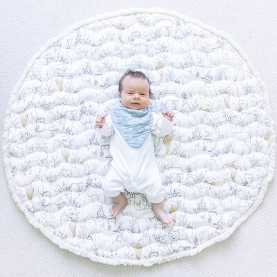 Baby Crane Ezra Quilted Playmat, Woodland Colors (BC-110PM)