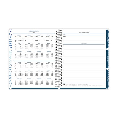 2027 Blue Sky Livewell 7" x 9" Calendar Year Weekly & Monthly Planner, Plastic Cover, Black (159048)