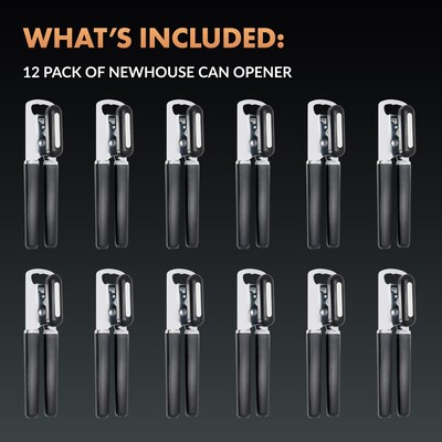 Newhouse Can Opener, Black/Silver, 12/Pack (NHCO-001-12PK)
