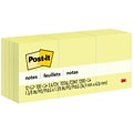 Post-it Sticky Notes, 1-3/8 x 1-7/8 in., 12 Pads, 100 Sheets/Pad, The Original Post-it Note, Canary