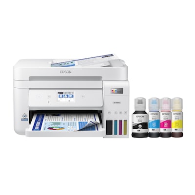Epson EcoTank ET-4850-W Wireless Color Inkjet Printer, All-In-One Supertank, Print, Scan, Copy, Fax