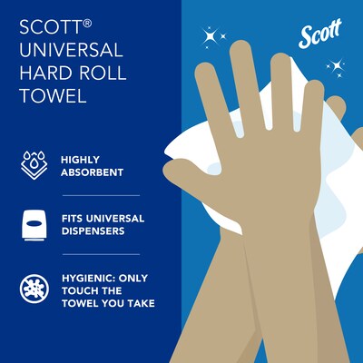 Scott Essential Recycled Hardwound Paper Towels, 1-ply, 400 ft./Roll, 12 Rolls/Carton (02068)