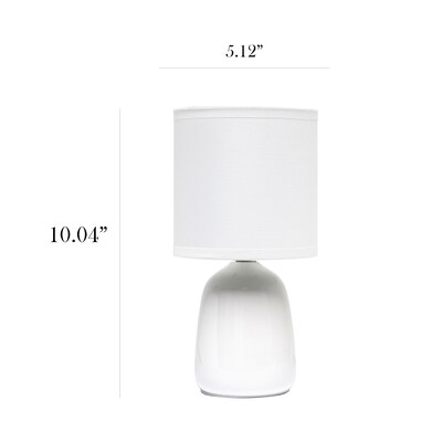 Simple Designs Ceramic Thimble Base 10.04" LED Table Lamp, Off White (LT1134-OFF)