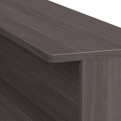 Bush Business Furniture Arrive 60"W L Shaped Reception Desk with Shelf, Storm Gray (ARV003SG)