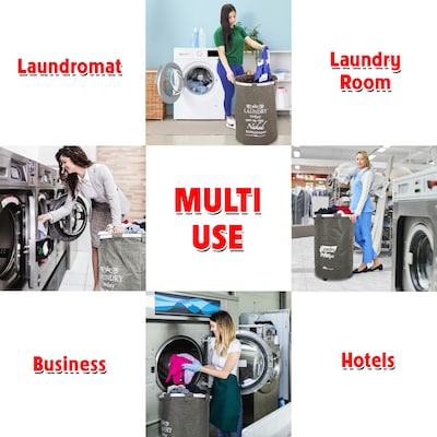 Dbest Bigger Laundry Trolley 360 Rolling Hamper Basket, Brown (01-905)