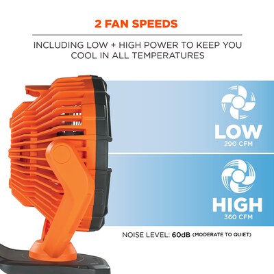 Ergodyne Chill-Its 6090 9.5" Clip Fan, 2-Speed, Orange (12800)