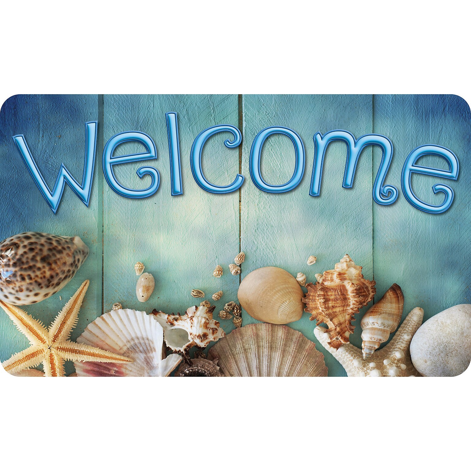 Ashley Productions The Original Fun Mat, Welcome Mat, 18 x 30, Beach Life Welcome (ASH91305)