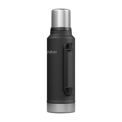Outdoors Professional Stainless-Steel Vacuum Insulated Termo Classic Bottle with Carry Handle, 47 oz., Black (OUTD9393)