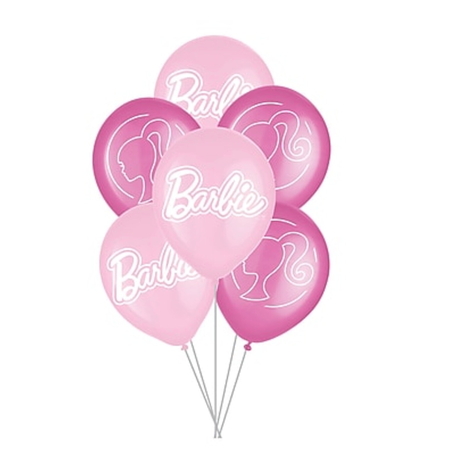 Party City 12 Barbie Party Latex Balloons, Pink, 6/Pack (AM114637)