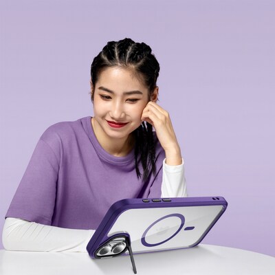 SaharaCase Raider Series MagSafe Compatible Phone Case for iPhone 17, Shock Absorbing, Purple Orchid (CP00927)