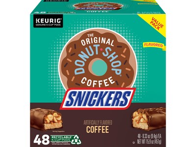 The Original Donut Shop Snickers Coffee Keurig® K-Cup® Pods, Light Roast, 48/Box (5000373541)