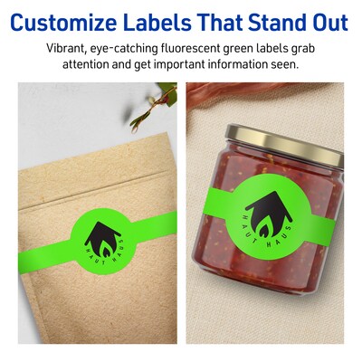 Avery Decorative Edge Multipurpose Labels, 2-3/8" x 8", Neon Green, 60/Pack (94117)