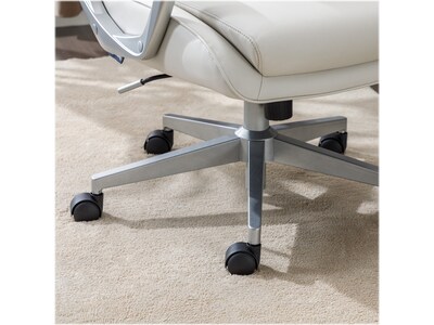 Thomasville Furniture Josephine Ergonomic Bonded Leather Swivel Manager Chair, Beige (60071-CRM)