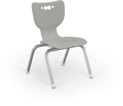 MooreCo 12 Hierarchy Student Chair with 4 Legs, Morning Fog/Chrome Base (703673561884)