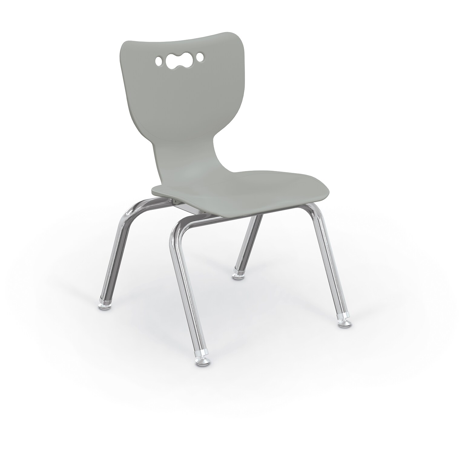 MooreCo 12 Hierarchy Student Chair with 4 Legs, Morning Fog/Chrome Base (703673561884)