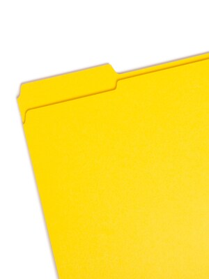 Smead File Folder, 1/3-Cut Tab, Letter Size, Yellow, 100/Box (12934)