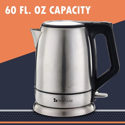 Newhouse Stainless Steel Kettle, 1.8L Capacity, Silver (NHEK-001)
