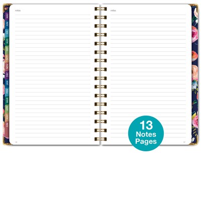 2026-2027 Excello Brands 8" x 5.5" Academic Weekly & Monthly Planner, Paperboard Cover, Small Navy Floral (FSHN-AY26-58-84)
