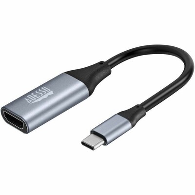 Adesso CyberHub 5010 USB-C To HDMI Audio/Video Adapter, Male to Female, Black/Silver (AUH-5010)