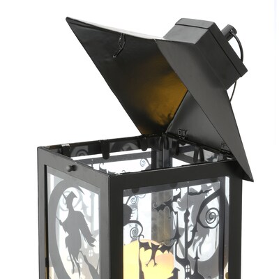 National Tree Company 16" Black Halloween Haunted House Lantern (RAH-YG179335-1)