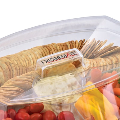 FridgeMate 2-Piece Flip-Lid Chilled Serving Platter, Acrylic, Clear (FGM51139)
