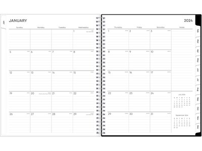 2025 Blue Sky Analeis 8.5" x 11" Weekly & Monthly Planner, Plastic Cover, White/Black (100001-25)