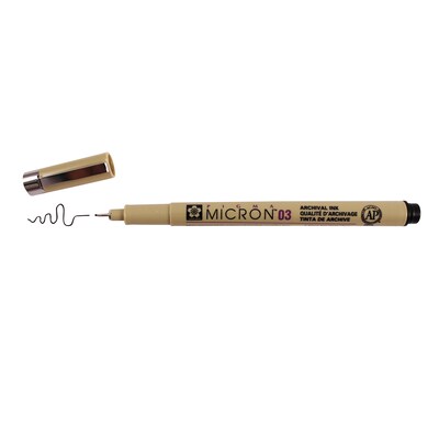 Sakura Pigma Micron Pen, Fineliner, Black Ink, 6/Pack (SAKXSDK0349-6)