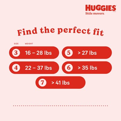 Huggies Little Movers Baby Diapers, Size 6, 84/Carton (53594)