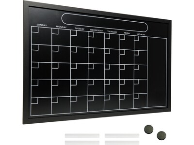 Excello Global Products Magnetic Calendar Chalkboard, Black/White, 20 x 30 (EGP-HD-0316)