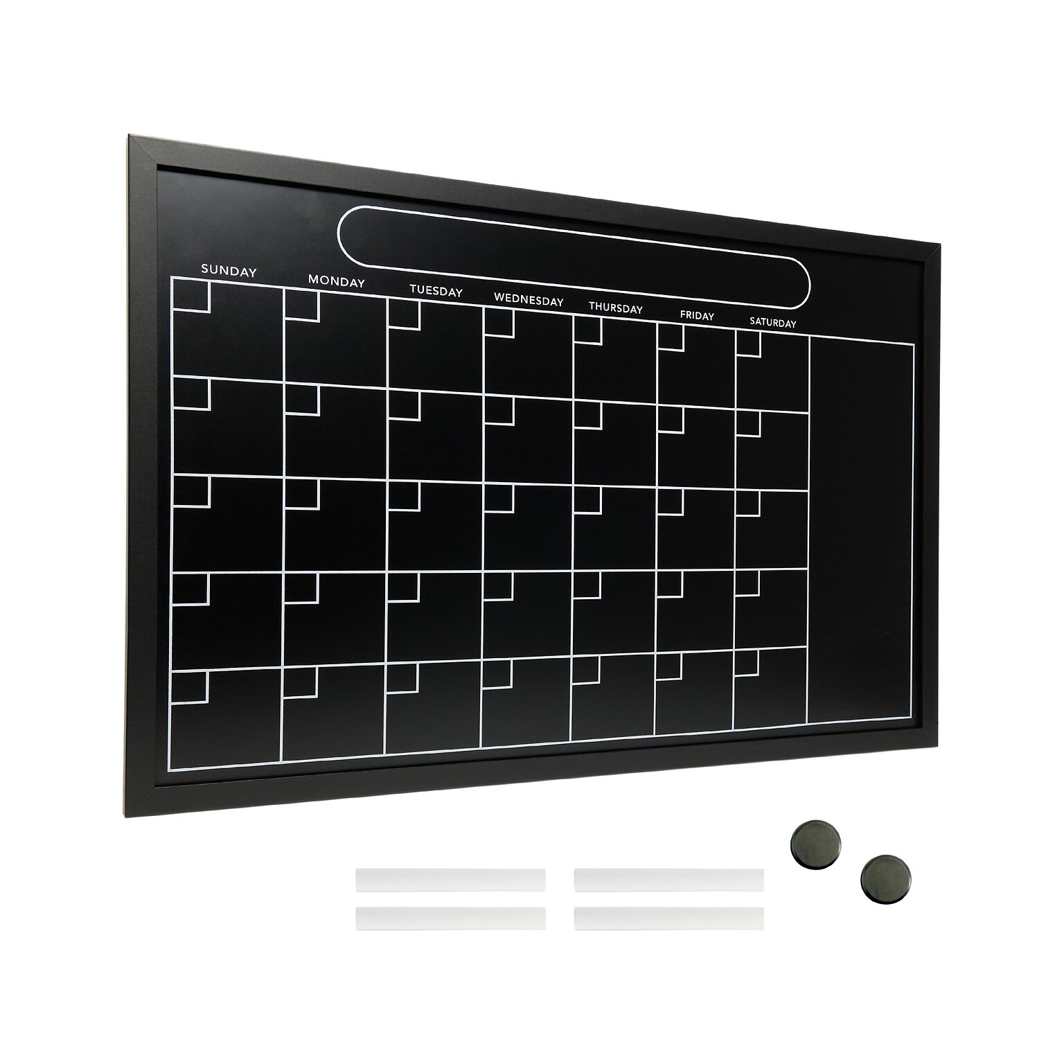 Excello Global Products Magnetic Calendar Chalkboard, Black/White, 20 x 30 (EGP-HD-0316)