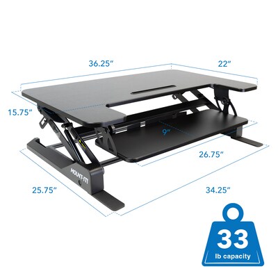 Mount-It! Mount-It! 36"W Rectangular Adjustable Standing Desk Converter, Black (MI-7926)